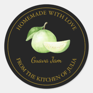 Goud Zelfgemaakt Guava Jam Label   Zwart