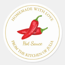 Goud Zelfgemaakt Hot Sauce Label | Wit