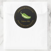 Goud Zelfgemaakt Jalapeno Jelly Label | Zwart (Tas)