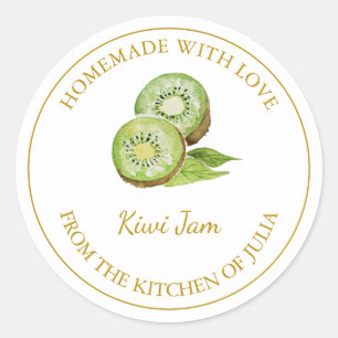 Goud Zelfgemaakt Kiwi Jam Label Wit