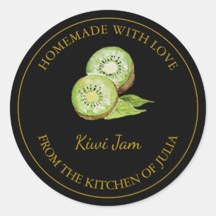 Goud Zelfgemaakt Kiwi Jam Label   Zwart
