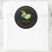 Goud Zelfgemaakt Limoen Jam Label | Zwart (Tas)