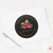 Goud Zelfgemaakt Mixed Berry Jam Label | Zwart (Envelop)