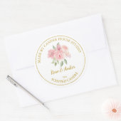 Goud Zelfgemaakt Roos Kaarsenlabel | Wit Ronde Sticker (Envelop)