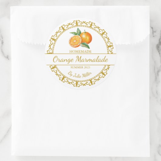  Goud Zelfgemaakt Sinaasappel Marmalade Label (Tas)