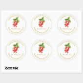Goud Zelfgemaakt Strawberry Jam Label | Wit (Vel)