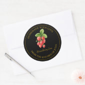 Goud Zelfgemaakt Strawberry Jam Label | Zwart (Envelop)