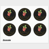 Goud Zelfgemaakt Strawberry Jam Label | Zwart (Vel)