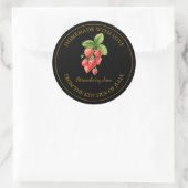 Goud Zelfgemaakt Strawberry Jam Label | Zwart (Tas)