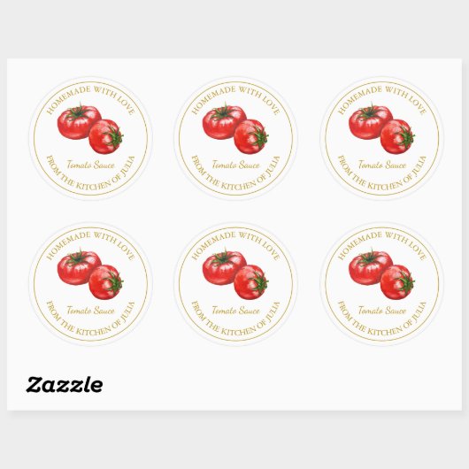 Goud Zelfgemaakt Tomatensaus Label | Wit (Vel)