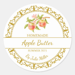  Goud Zelfgemaakte Apple Butter Label