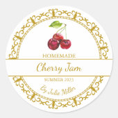  Goud Zelfgemaakte Cherry Jam Label (Voorkant)