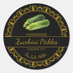  goud zelfgemaakte courgette augurken label