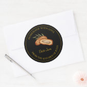 Goud Zelfgemaakte Datum Jam Label | Zwart (Envelop)