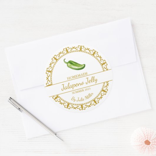  Goud Zelfgemaakte Jalapeno Jelly Label (Envelop)