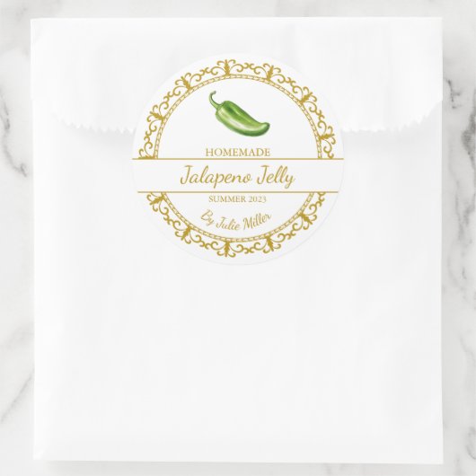  Goud Zelfgemaakte Jalapeno Jelly Label (Tas)