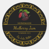 Goud Zelfgemaakte Mulberry Jam Label (Voorkant)