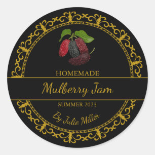  Goud Zelfgemaakte Mulberry Jam Label