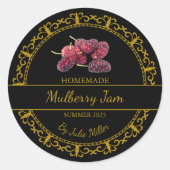 Goud Zelfgemaakte Mulberry Jam Label (Voorkant)