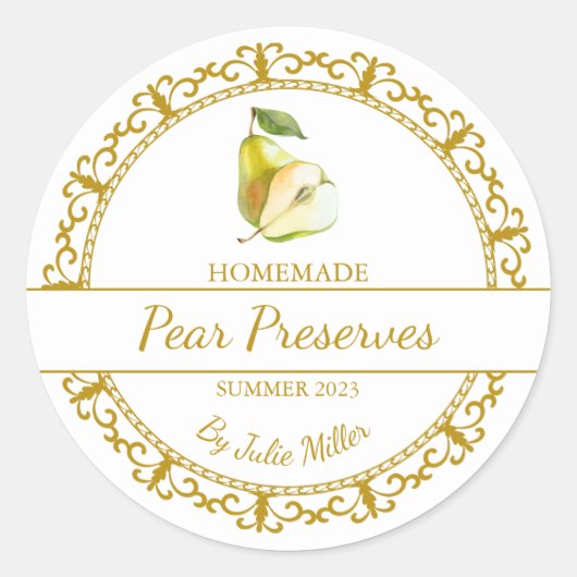 Goud Zelfgemaakte Peer Behoudt Label (Voorkant)