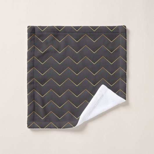 Goud Zig Zag Chevron Patroon Bad Handdoek (Wasdoekje)