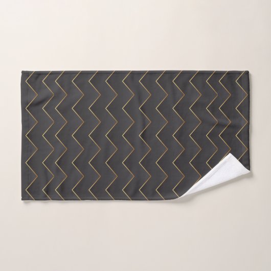 Goud Zig Zag Chevron Patroon Bad Handdoek (Handdoek)