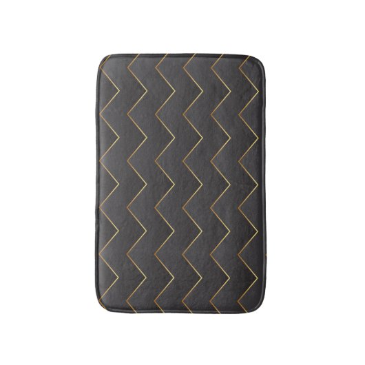 Goud Zig Zag Chevron Patroon Badmat (Voorkant Verticaal)