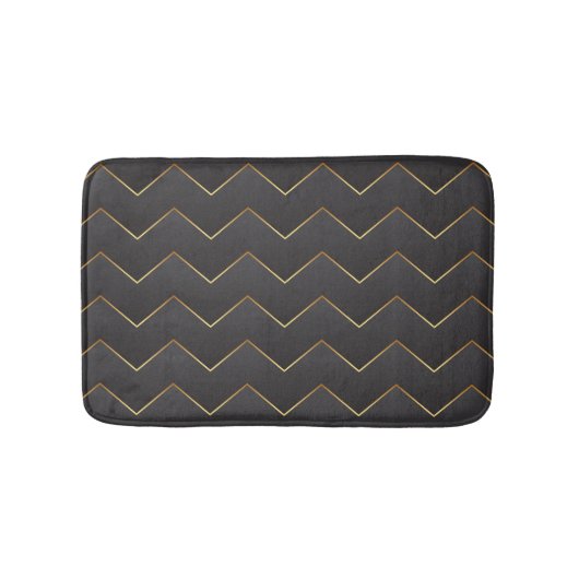 Goud Zig Zag Chevron Patroon Badmat (Voorkant)
