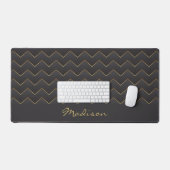 Goud Zig Zag Chevron Patroon Bureaumat (Keyboard & Muis)