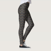 Goud Zig Zag Chevron Patroon Leggings (Rechts)