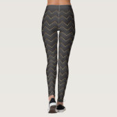 Goud Zig Zag Chevron Patroon Leggings (Achterkant)