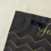 Goud Zig Zag Chevron Patroon Strandlaken (In situ)