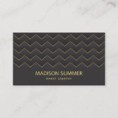 Goud Zig Zag Chevron Patroon Visitekaartje (Voorkant)