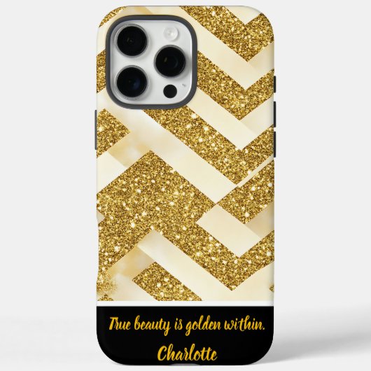 Goud zigzagpatroon gloeit helder Case-Mate iPhone case (Achterkant)
