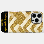 Goud zigzagpatroon gloeit helder Case-Mate iPhone case (Achterkant (horizontaal))