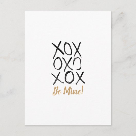 Goud zij van mij! Kisses XOXO Valentijn Feestdagenkaart (Voorkant)