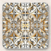 Goud & zilver 1 bier onderzetter (Voorkant)