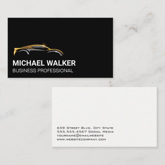 Goud Zilver Auto Logo Visitekaartje (Voorkant / Achterkant)