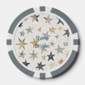 Goud Zilver Blauwe Sterren Poker Chips (Voorkant)