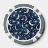 Goud Zilver Blauwe Sterren Poker Chips (Achterkant)