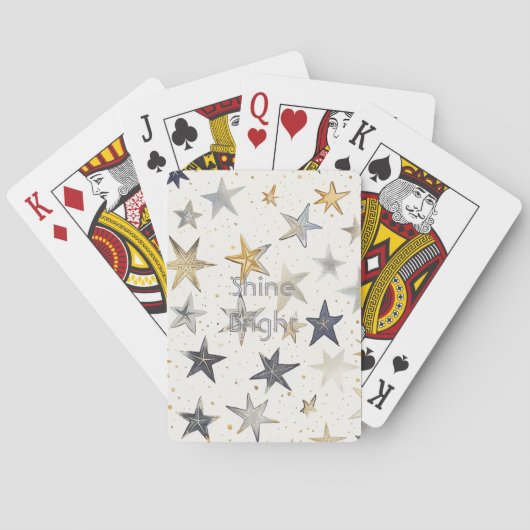 Goud Zilver Blauwe Sterren Pokerkaarten (Achterkant)