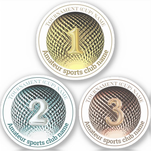 Goud zilver brons medaillewinnaar ronde Sticker (Voorkant)