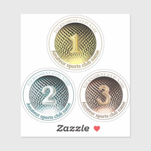 Goud zilver brons medaillewinnaar ronde Sticker (Vel)