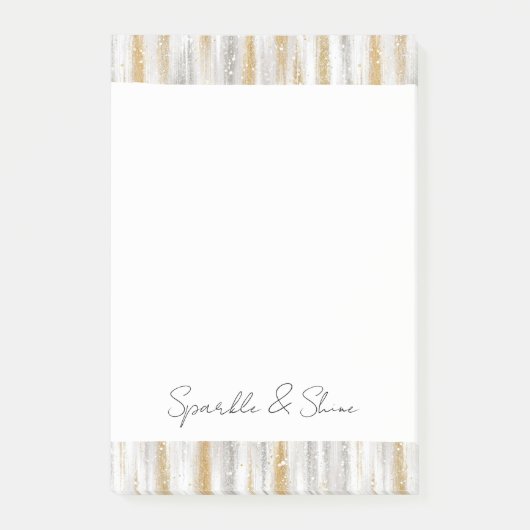 Goud Zilver Chic Glam Glitzy Strepen Glans  Post-it® Notes (Voorkant)