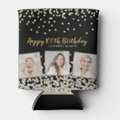 Goud Zilver Confetti Fotocollage 100ste Verjaardag Blikjeskoeler (Voorkant)