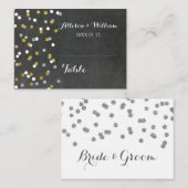 Goud Zilver Confetti Tafel Plaats Kaarten Plaatskaartje (Voorkant / Achterkant)