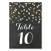 Goud Zilver Confetti Trouwtafel Aantal Kaarten (Achterkant)