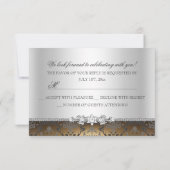  Goud & Zilver Damask Sweet 16 RSVP (Achterkant)