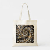 Goud & Zilver Disco Spiraal Vortex Tote Bag (Achterkant)