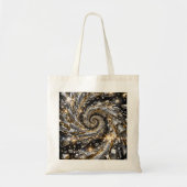 Goud & Zilver Disco Spiraal Vortex Tote Bag (Voorkant)